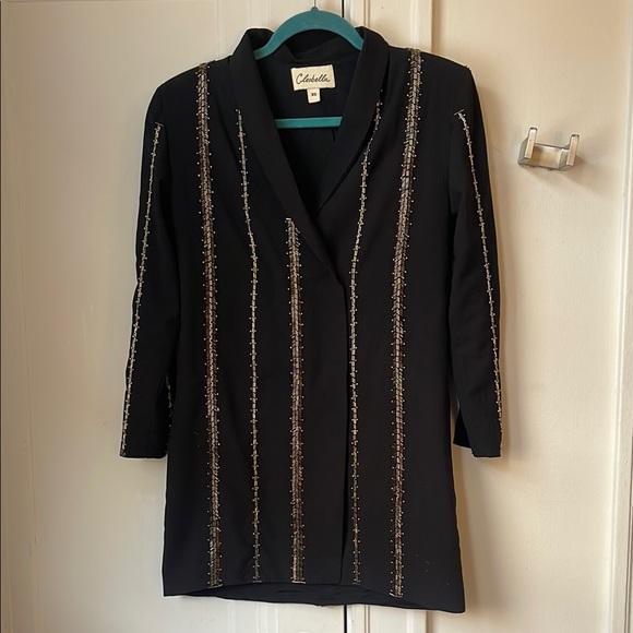 Cleobella Dresses & Skirts - Cleobella Beaded Black Blazer Mini Dress XS